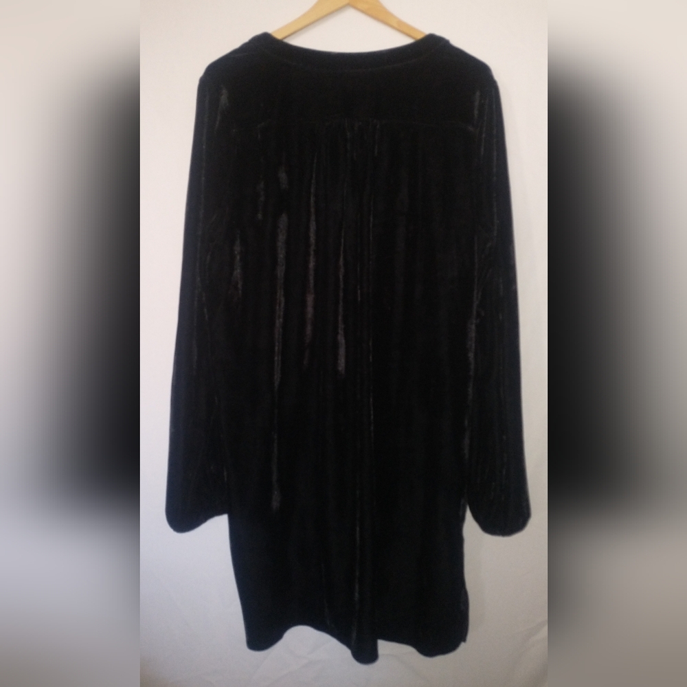 Easel Black Velvet Witchy Goth Long Sleeve Women's Dress Large - Picture 4 of 4
